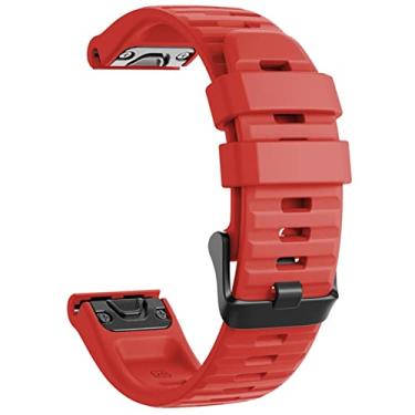 Imagem de GANYUU 20 22 26mm Sport Silicone Watchband Pulseira para Garmin Fenix 7 7X 7S 6X 6 6S Pro 5X 5 5S Plus 3 3HR Fita de liberação rápida fácil (Cor: Vermelho, Tamanho: Fenix 7S)