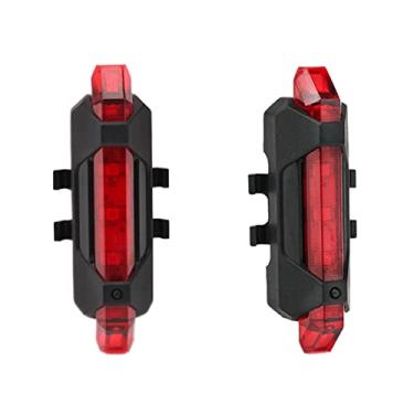 Imagem de Lanterna Bike Sinalizador Bicicleta Led Recarregável Segurança 4 Modos Vermelha