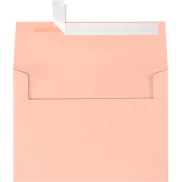 Imagem de Envelopes de convite LUXPaper A7 para 5 x 7 cartões em 80 lb. Blush, envelopes impressos para convites, com vedação de descascar e pressionar, pacote com 50, tamanho do envelope 14 x 19 cm (blush)