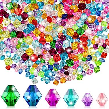 Imagem de Huquary 900 peças de contas de cristal bicone facetadas de 3 tamanhos de contas bicone...