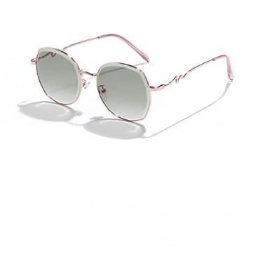 Imagem de Óculos de sol feminino design de moda sem aro óculos de sol feminino vintage moldura de liga clássica tons de designer óculos, 5, tamanho único