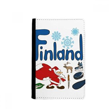 Imagem de Porta-passaporte com símbolo nacional da Finlândia e padrão de marco notecase burse carteira capa porta-cartão, Multicolor