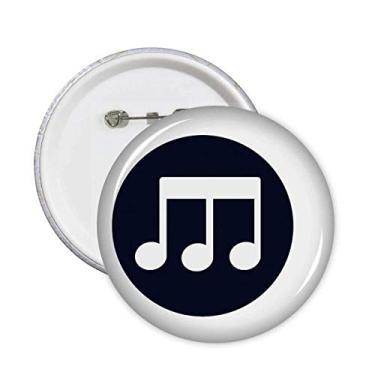 Imagem de Triple-Quaver Notas musicais pretas, broches, crachá, botão, decoração de roupas, 5 peças