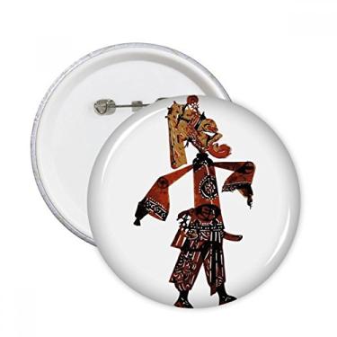 Imagem de China Shadow Play Ópera Chinesa Pinos redondos Emblema Botão Decoração Acessório 5 peças