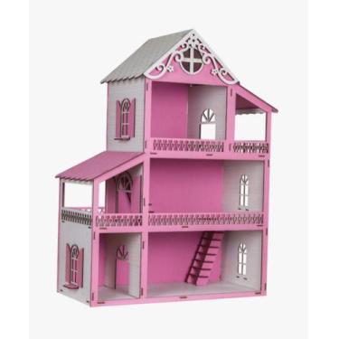 Casinha De Boneca Polly Mdf Pintada Adesivada 43 Móveis cru - Princesa  Artesanatos - Casinha de Boneca - Magazine Luiza