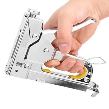 Imagem de Ferramenta de Unha Tratamento Térmico Manual 3 Finalidades Pistola de Prego de Moldura Prata para Porta em Formato de U Prego em T