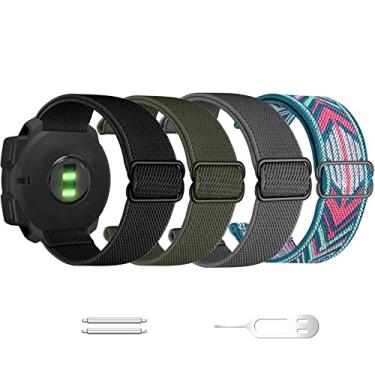Imagem de Abanen Pulseiras elásticas de relógio de 22 mm para Garmin Instinct 3 de 45 mm/2 Solar, de nylon elástico macio, ultraleve, para Instinct E de 45 mm/Crossover Solar (4 peças multicoloridas)