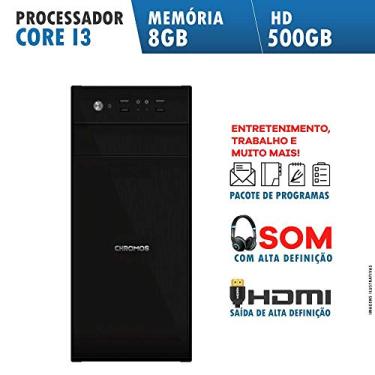 Imagem de Computador Desktop Pc Intel Core I3 8gb Hd 500gb Hdmi Usb Preto G1 Chromos