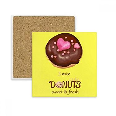 Imagem de Coração, chocolate, rosquinha, sobremesa, doce, porta-copos, quadrado, porta-copos, caneca, suporte subplaca, pedra isolante