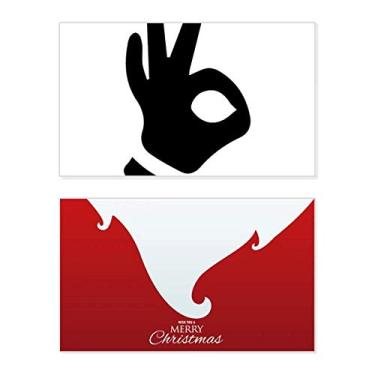 Imagem de OK Gesture Outline Pattern Holiday Merry Christmas Congrats Card Christmas Letter Message