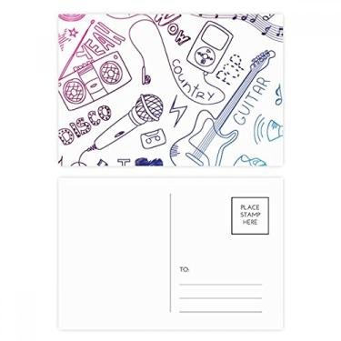 Imagem de Conjunto de cartão postal ilustrado com combinação de fone de ouvido, cartão de felicitações de aniversário