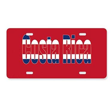 Imagem de DIYthinker Placa de licença com nome da bandeira da Costa Rica Decoração de aço inoxidável para automóveis