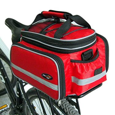 Imagem de Disconano – Bolsa de transporte para bicicleta, bicicleta, bicicleta, bicicleta, para bicicleta, para uso no banco traseiro, com capa à prova de chuva, Vermelho