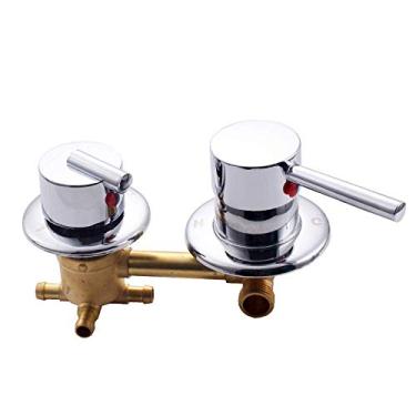 Imagem de Interruptores de chuveiro de 3/4/5 vias, controle de torneiras de sala de latão, acessórios para cabine de mistura, válvula de mistura, painel de entrada de torneira de desviador de água quente e fria, peça de reparo de conversão, cartucho de cerâmica, suporte duplo