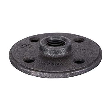Imagem de SUPPLY GIANT CNGM005I Flange de piso maleável preta com quatro furos de parafuso, 9,5 mm (3/8")