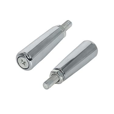 Imagem de Flyshop 2 peças M8 5/16 polegadas rosca macho 7,5 cm cabo cromado longo giratório para máquina de fresar de torno