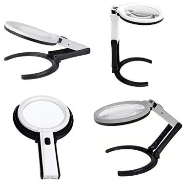 Imagem de Lupa 1.8x 5x Multifuncional 12 Led Eletrônica Estética Dobrável 3B-1D