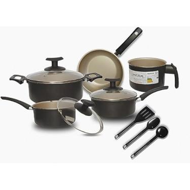 Imagem de Jogo 8 Peças Panela Antiaderente Teflon Tampa Vidro