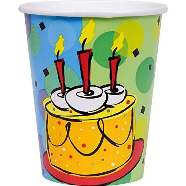 Imagem de Creative Converting Cake Celebration, copos de papel descartáveis de 265 ml, 8 peças