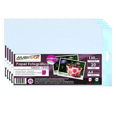 Imagem de Papel Fotográfico Adesivo 130g A4 210x297mm Marpax 1000Fls