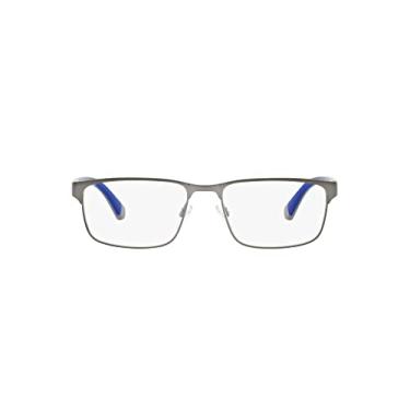 Imagem de Emporio Armani Óculos de sol retangulares masculinos Ea1105, Lente de demonstração/metal fosco, 54 mm
