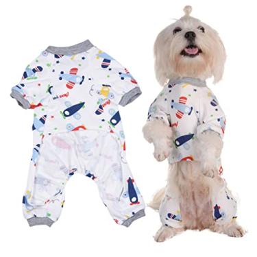 Imagem de Didiseaon 1 Unidade pijama de flanela para cachorro pijama de impressão de cachorro colete suéter tops casaco para animais de estimação traje quente para cachorro bicho de estimação camisa