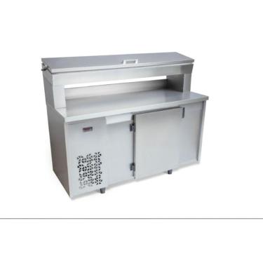 Imagem de Balcão De Encosto Polar porta Condimentos  Inox  1,50M 220V