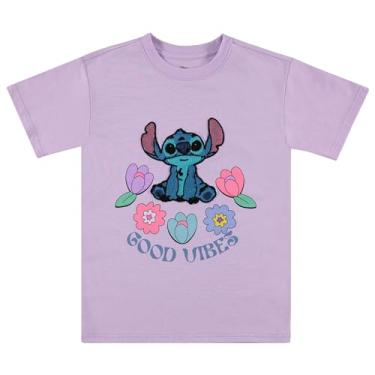 Imagem de Disney Camiseta de manga curta Lilo and Stitch para meninas tamanhos 4-16, Lilás (crochê), 7-8