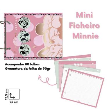 Imagem de Fichário Universitário e Colegial e Mini Ficheiro DAC - Personagens Disney, Minnie, Mickey, Pooh, Stitch, Harry Potter, 