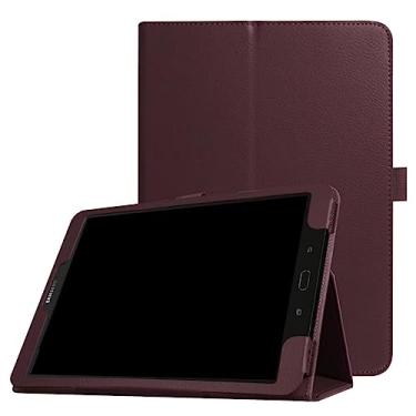 Imagem de ZZOUGYY Capa de tablet para Samsung Galaxy Tab S2 9,7 2015 SM-T810 T813 T815 T817 T818 T819, capa de couro leve ultrafina com suporte fólio para Galaxy Tab S3 9,7 2017 SM-T820 T825 T827 (marrom)