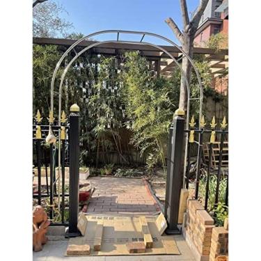 Imagem de Arco de aço inoxidável do caramanchão do jardim do arco do metal para o pátio interno/externo da pérgola da treliça, 280 * 240cm(110 * 94in)