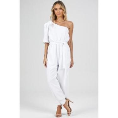 Imagem de Macacão Longo PKS Um Ombro Só Branco-G-Feminino