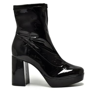 Imagem de Bota Feminina Meia Pata Verniz Stretch Preto Via Marte 040-005-01