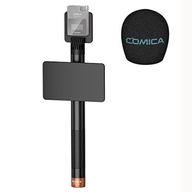 Imagem de comica HR-WM Adaptador portátil para entrevista para microfone de lapela sem fio Rode GO ME/BoomX-D/D Pro/BoomX-U, alça de microfone para reportagem de notícias, entrevista de TV(com para-brisas)