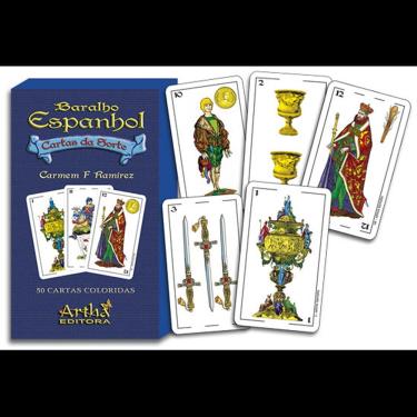 Imagem de Baralho Espanhol Tarô Cartas Da Sorte Com Manual 50 Cartas