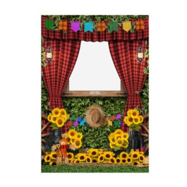 Imagem de Painel Decorativo Vazado Festa junina janela girassol