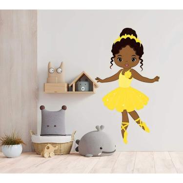 Imagem de Adesivo De Parede Bailarina Roupa Amarela Mod03