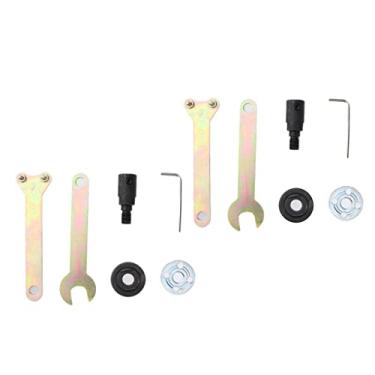 Imagem de Kit de mandril de rebarbadora angular M10 conjunto de adaptadores de 5 mm, haste conectada de 8 mm, design de alça em forma de triângulo, longa vida útil, material de liga, para máquina de polimento,