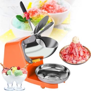 Imagem de Máquina de barbear gelo com lâminas duplas de aço inoxidável para uso doméstico e comercial, trituração de 85 kg de gelo por hora para cones de neve, raspadinhas, smoothies e cafés gelados