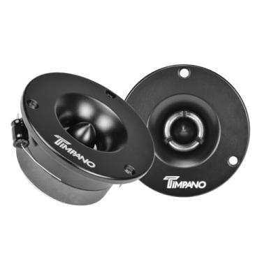 Imagem de Timpano TPT-ST3 Supertweeter preto fino, 600 Watts 4 Ohm, 105 dB, bobina de voz de 2,5 cm, sistema de som de carro profissional de 3,75 polegadas (par)