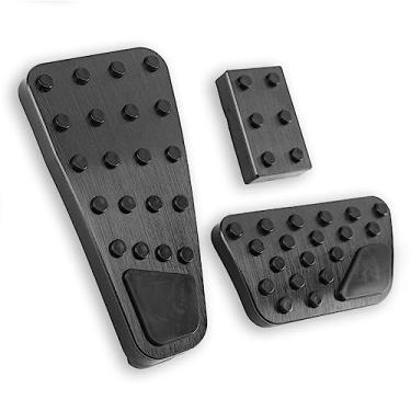 Imagem de LEXLEY 3 peças antiderrapantes de alumínio freio a gás pedais de estacionamento, auto sem perfuração, capas de pedal de acelerador apenas para Dodge 2010-2018 RAM 1500 2500 3500, 2019-2023 RAM 1500 Classic-Preto