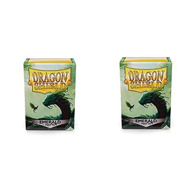 Imagem de Pacote com 2 pacotes de cartas Dragon Shield Matte Emerald tamanho padrão 100 unidades