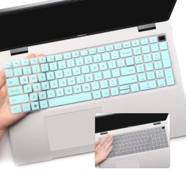 Imagem de Capa protetora de teclado com 2 peças para laptop Dell Latitude 3540 5520 5521 5540 5550, 15,6 polegadas Dell Precision 3560 3561 3570 3571 3580 3581 3590 3591 capa protetora para teclado - Azul