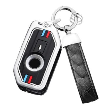 Imagem de Ysbxitu Capa de chave de motocicleta com controle remoto de 2 botões com chaveiro adequado para BMW R1250GS ADV R1200GS C400GT 750GT F850 F750GS F850GS F900R F900XR K1600 K1600GTL S1000R S1000XR Capa