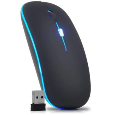 Imagem de Brilhe Com Estilo: Mouse Sem Fio Recarregável Com Led Rgb - Mais Barat