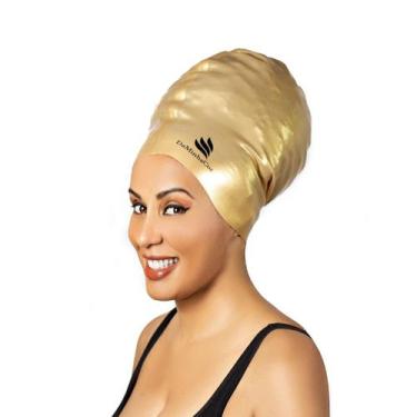 Imagem de Touca De Natação Afro GG Daminhacor, Dourado