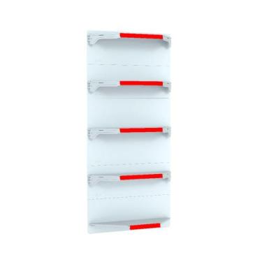 Imagem de Kit 5 Bandejas Para Gondola Canto 202 Fit 40/60 Branco Pe Vermelho - A