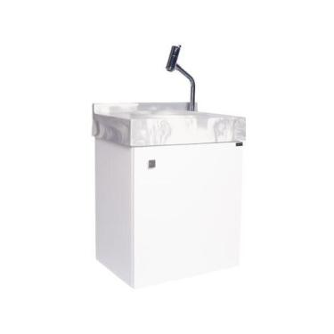 Imagem de Gabinete Banheiro 1 Porta Branco Ártico - Du'Arte Marcenaria, Embutida