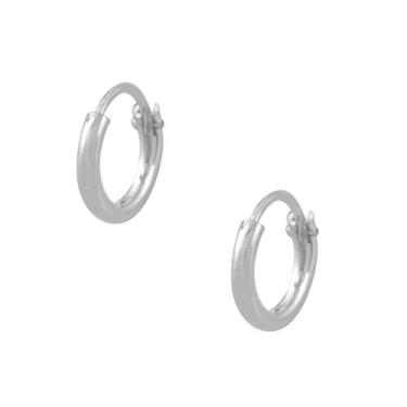 Imagem de Brinco De Argola Prata 925 Argola Fio Redondo Unissex  10mm - DR Joias