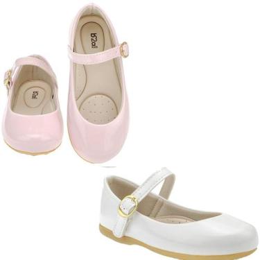 Imagem de Kit 2 pares sapatilha infantil menina b2a kids 9001 rosa branco, 20